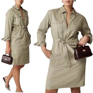 J. CREW Cinched Waist Utility Dress in Stretch Chino CD356